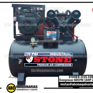 Compresor de aire GASOLINA 40CFM 175PSI 80 Galones RAPTOR40G STONE®