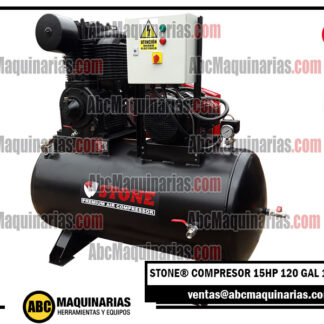Compresor de aire ELECTRICO STONE® 15HP 175PSI 120 Galones