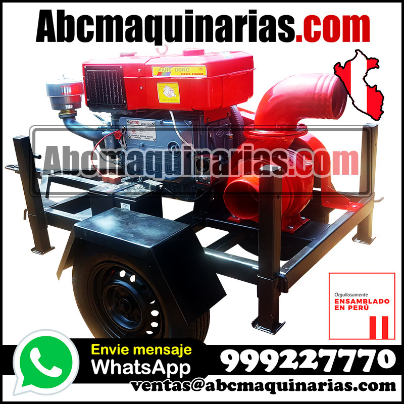 Motobomba Caudal Caracol 6 Pulgadas DIESEL Caudal 200m3/H sobre remolque